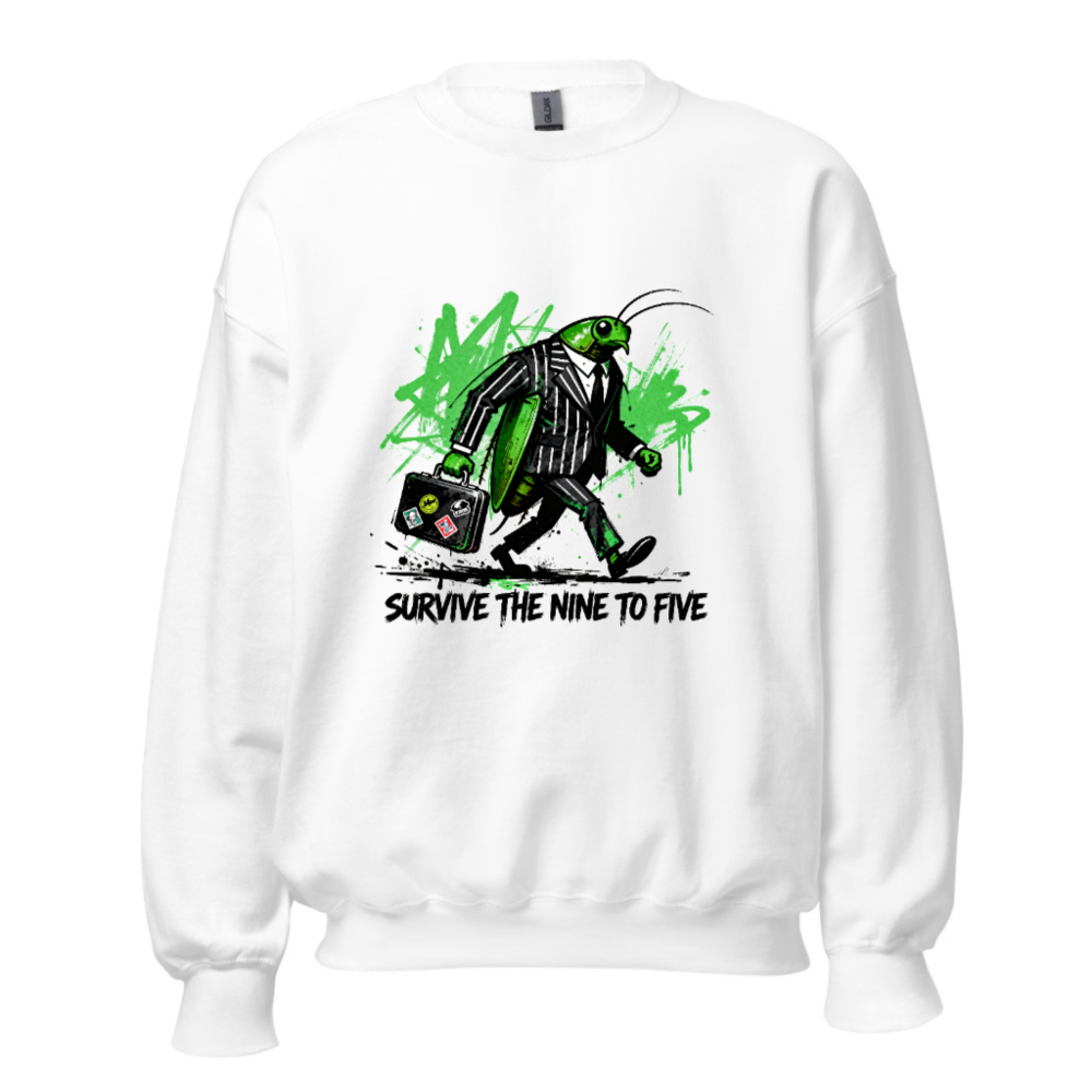 Unisex Green Grasshopper Suit Sweatshirt - Survive the Nine to Five
