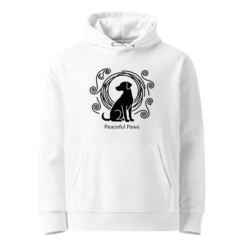 Unisex Eco Hoodie - Peaceful Paws Design, Soft & Sustainable