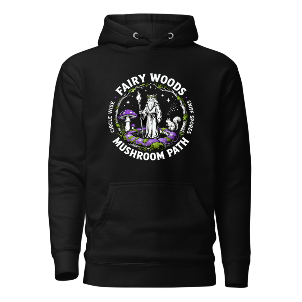 Fairy Woods Mushroom Path Unisex Hoodie - Premium Pullover with Magical Forest Design