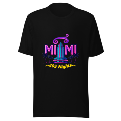 Miami 305 Nights Unisex Staple T-Shirt - Neon Art, Classic Fit