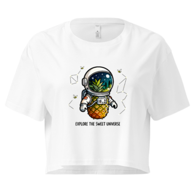 Women's Pineapple Astronaut Crop Top - Explore the Sweet Universe