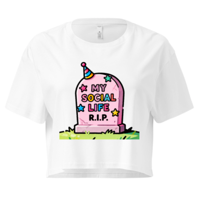 Women's Crop Top - My Social Life R.I.P. Tombstone Party Hat Design