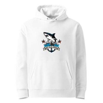Unisex Eco Hoodie - Shark & Anchor 'Deep Blue Danger' Design