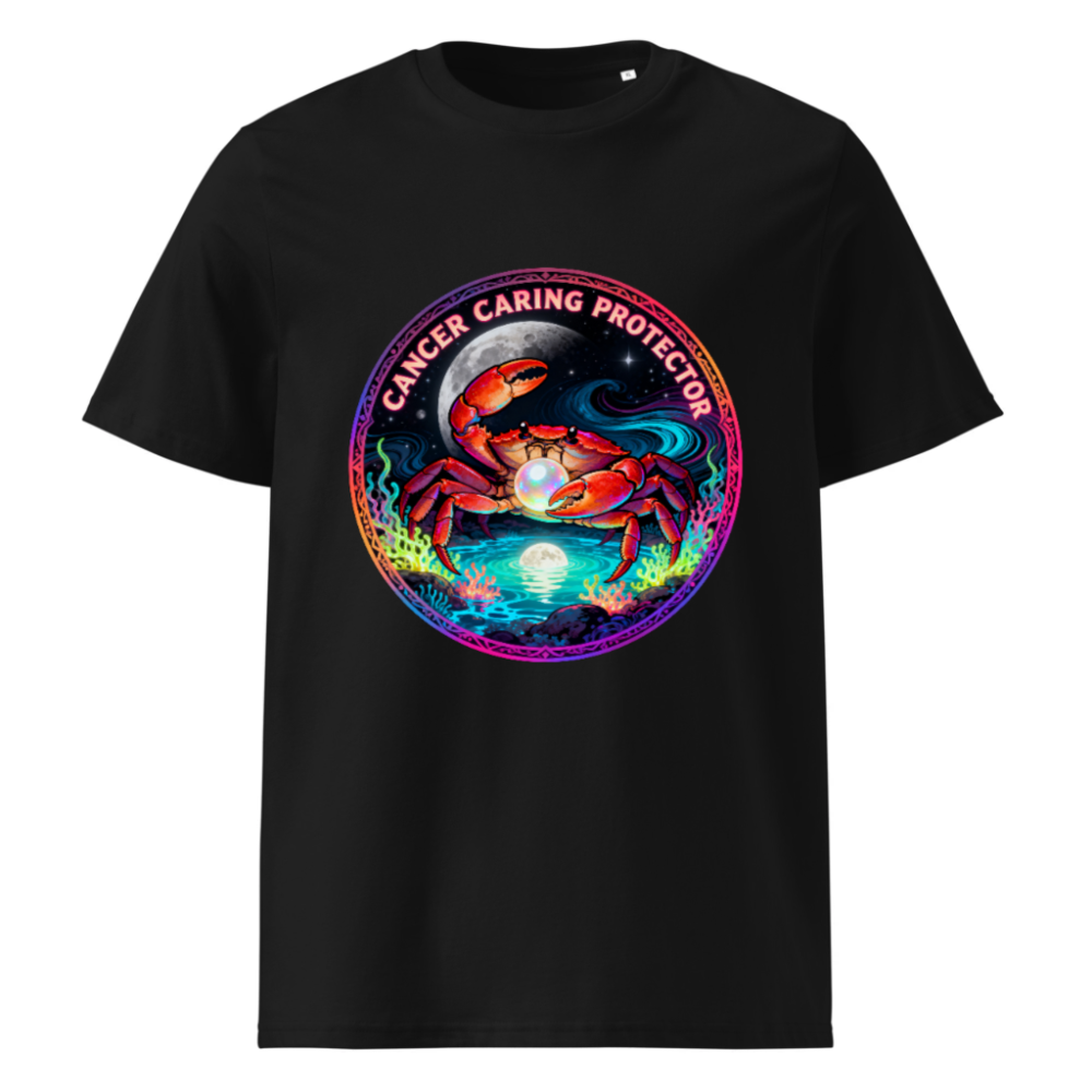 Unisex Organic Cotton T-Shirt - Cancer Caring Protector Crab Design