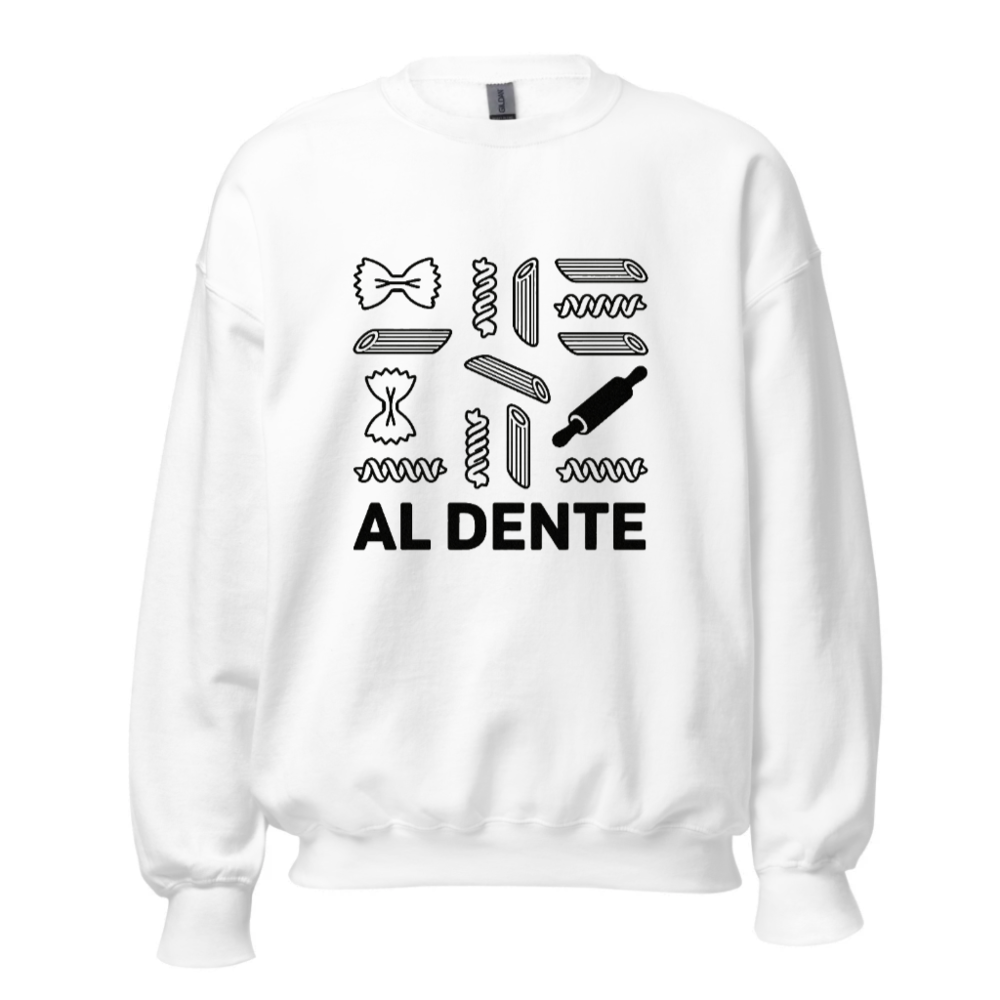 Al Dente Unisex Sweatshirt | Pasta & Rolling Pin Design | Comfortable Crew Neck