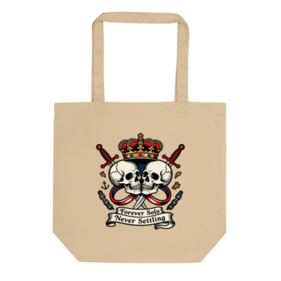 Eco Oyster Tote Bag | Sustainable Canvas Tote with Skull & Crown Design
