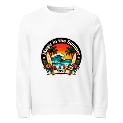 Magic in the Summer 1998 Unisex Organic Sweatshirt - Eco-Friendly Surf Beach Design