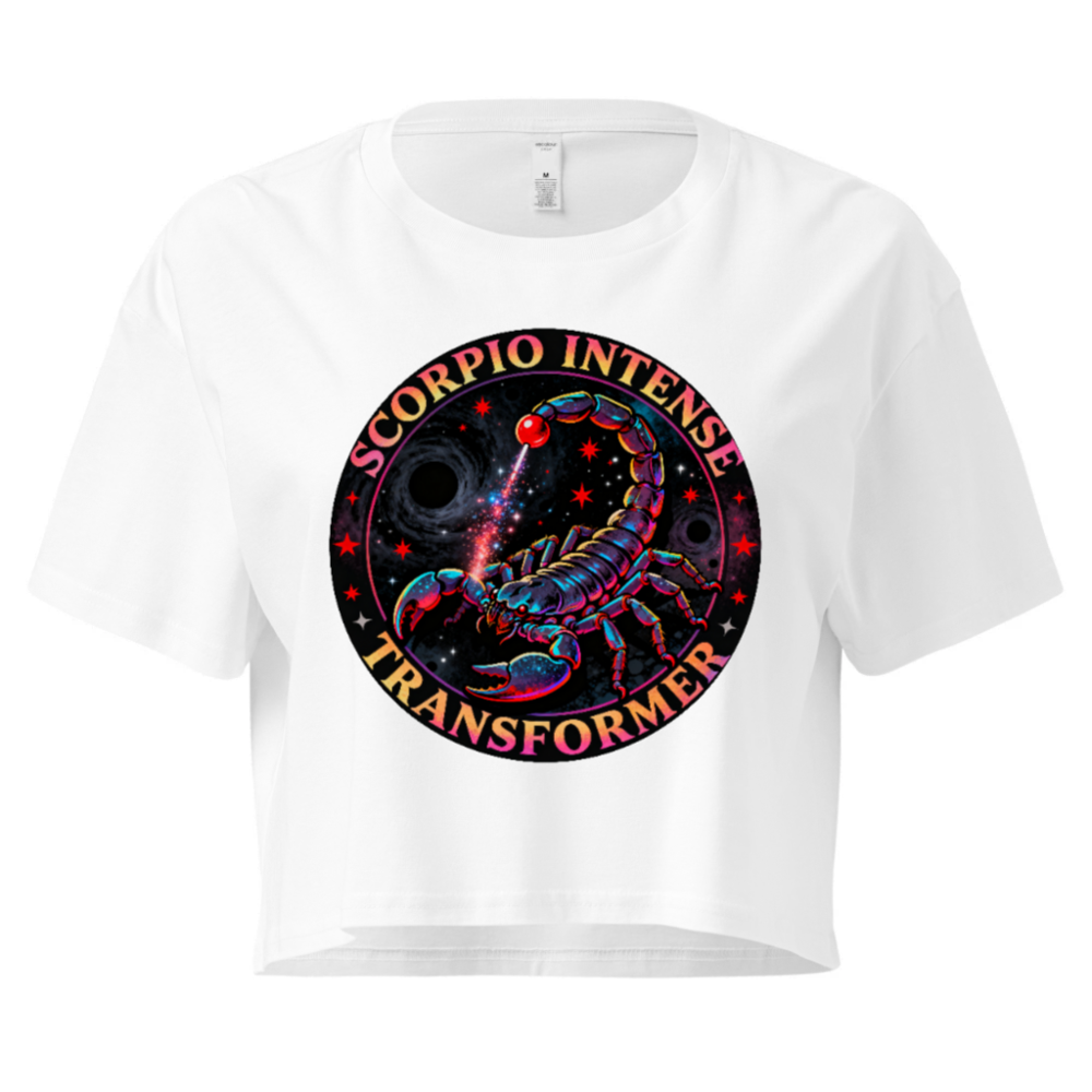 Scorpio Intense Transformer Women's Crop Top - Neon Scorpion Cosmic Design