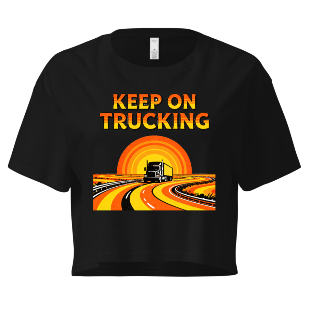 Women's Crop Top - Keep on Trucking Vintage Road Trip Design