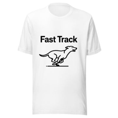 Fast Track Unisex Staple T-Shirt - Classic White Graphic Tee for Men & Women