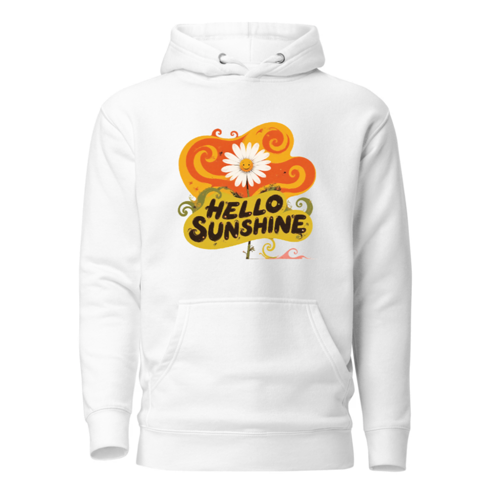 Unisex Premium Pullover Hoodie - Hello Sunshine Daisy Graphic