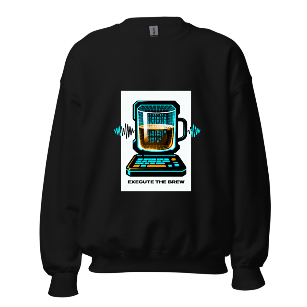 Unisex Crew Neck Sweatshirt - Execute the Brew Coffee Tech Design