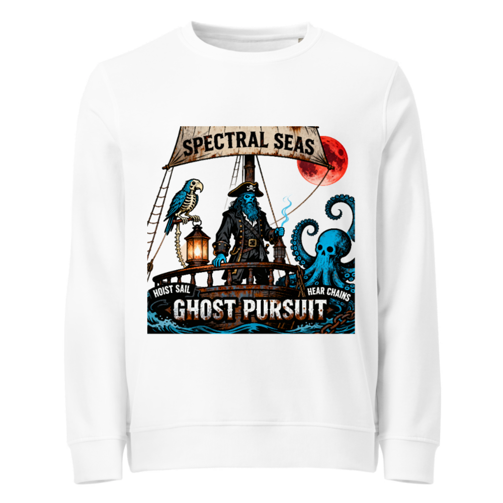 Spectral Seas Ghost Pursuit Unisex Organic Sweatshirt | Hoist Sail, Hear Chains
