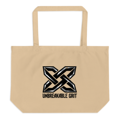 Organic Cotton Tote Bag | Unbreakable Grit X Logo | Large Eco-Friendly Shopping Tote