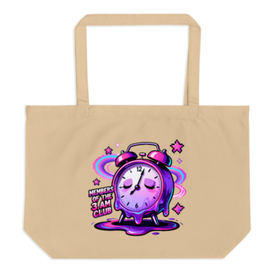 Organic Tote Bag | Members of the 3 AM Club Alarm Clock Design