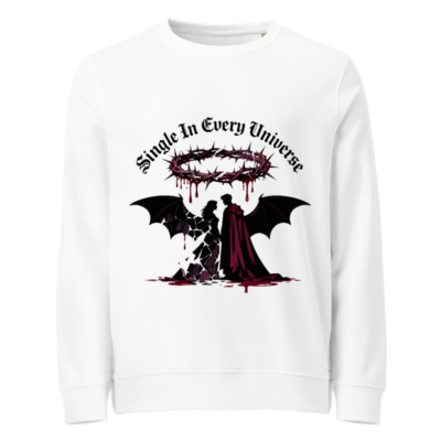 Unisex Organic Sweatshirt | Single In Every Universe Gothic Vampire Couple Design