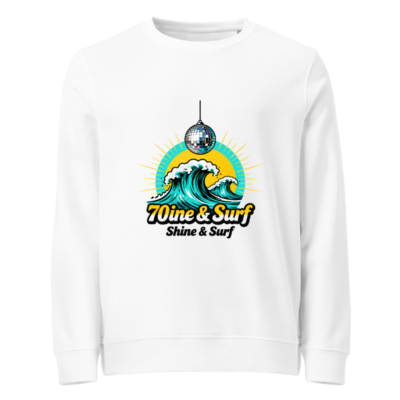 Unisex Organic Sweatshirt | 70ine & Surf Shine & Surf Disco Wave Design