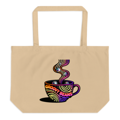 Groovy Beans Organic Tote Bag | Large Eco-Friendly Canvas Bag
