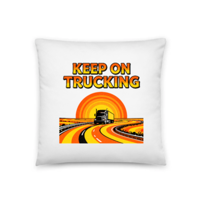 Keep On Trucking Vintage Road Pillow 18"x18" - Classic Truck Design for Truck Lovers