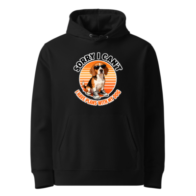 Unisex Eco Hoodie with Beagle Dog Design - 'Sorry I Can't, I Have Plans With My Dog' Vintage Style