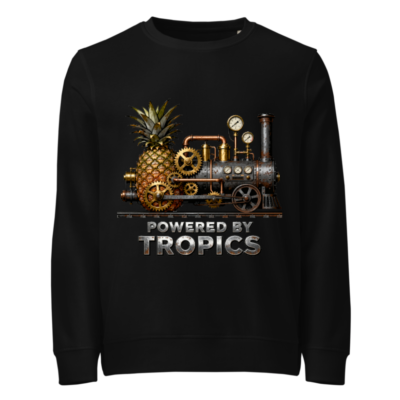 Unisex Organic Sweatshirt | Powered by Tropics Pineapple Steampunk Design