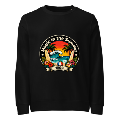 Unisex Organic Sweatshirt - Magic in the Summer 1998 Surf Design