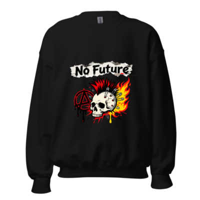 No Future Skull & Anarchy Sweatshirt - Unisex Crew Neck, Punk Rock Design