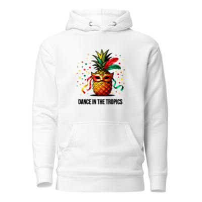 Unisex Pineapple Mask Hoodie - Dance in the Tropics Premium Pullover
