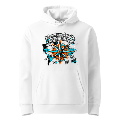 Unisex Eco Hoodie | Adventure Awaits, Chase the Unknown - Compass Design