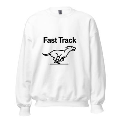 Fast Track Unisex Crew Neck Sweatshirt - Black Dog Running Design, Soft Comfort Fit