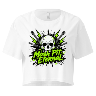 Women's Crop Top - Mosh Pit Eternal Skull Guitar Graphic Tee