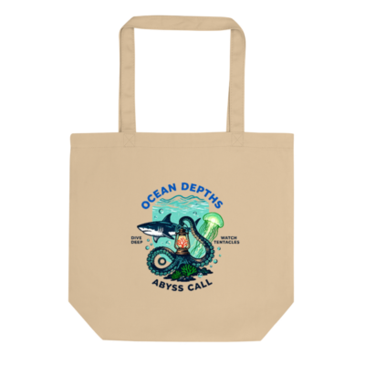 Eco Oyster Tote Bag | Ocean Depths Design | Sustainable Cotton Tote