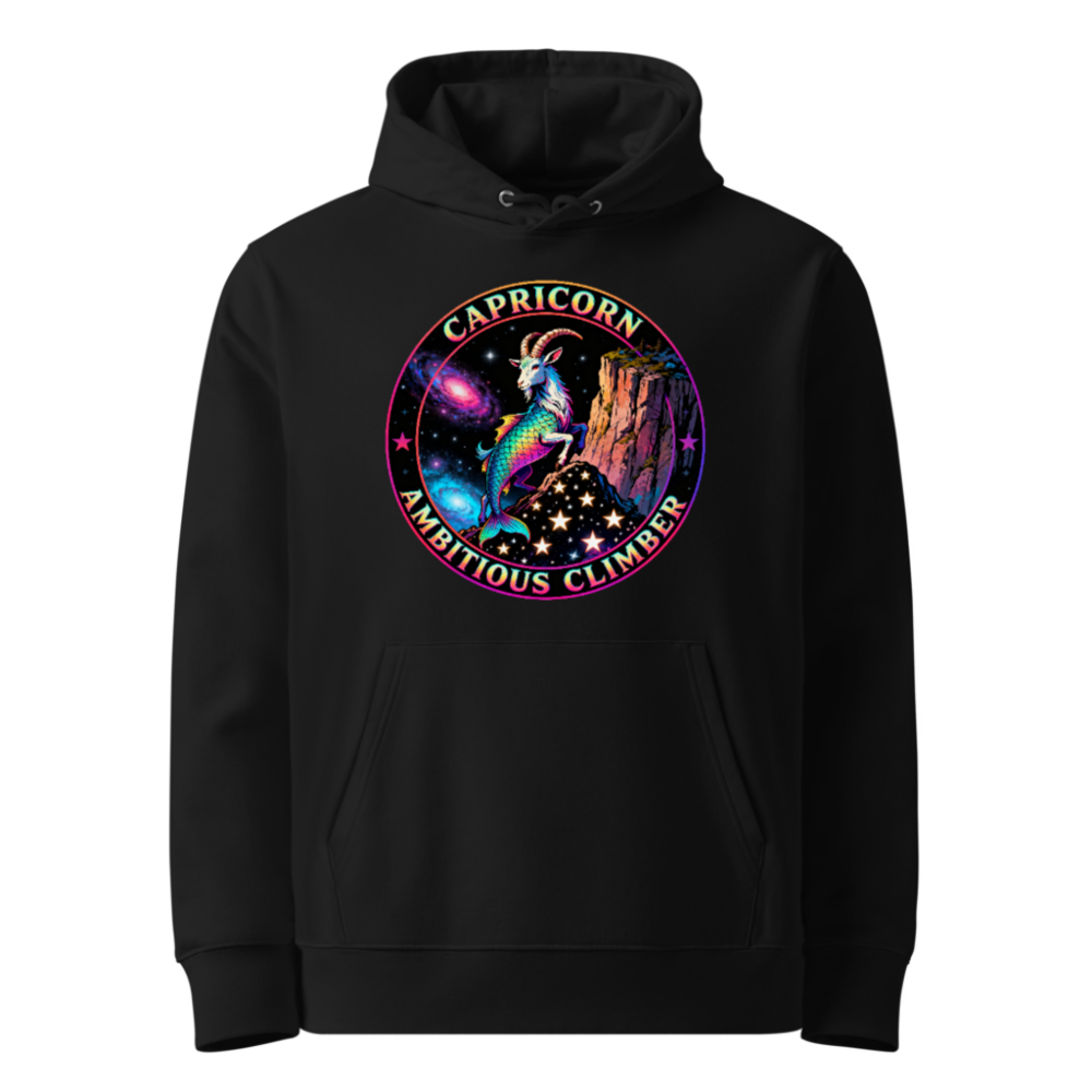 Capricorn Ambitious Climber Hoodie - Unisex Eco-Friendly Essential Sweatshirt
