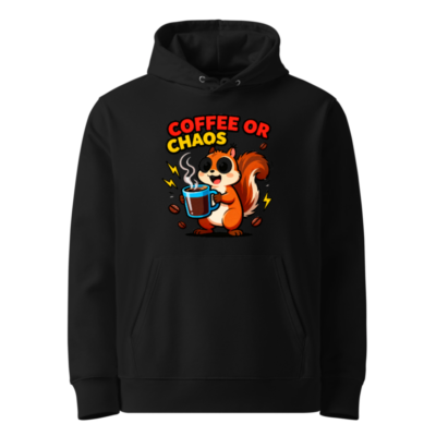Coffee or Chaos Squirrel Hoodie | Unisex Eco-Friendly Sweatshirt
