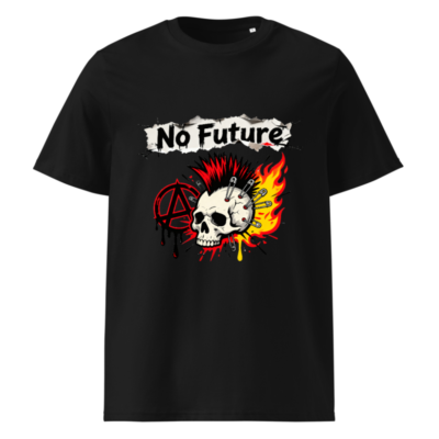 Unisex Organic Cotton T-Shirt - No Future Skull & Mosh Pit Design