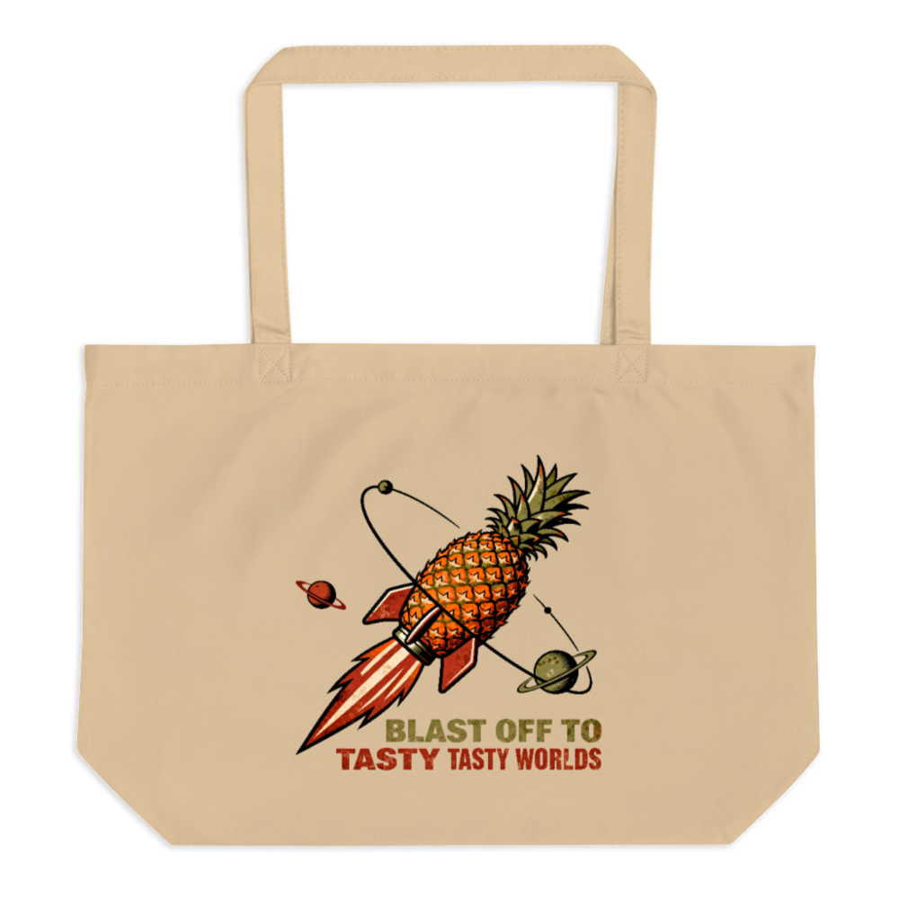 Organic Pineapple Rocket Tote Bag | Blast Off to Tasty Tasty Worlds