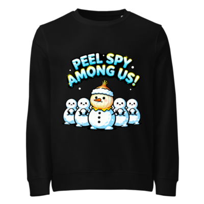Peel Spy Among Us Snowman Organic Sweatshirt - Unisex, Eco-Friendly