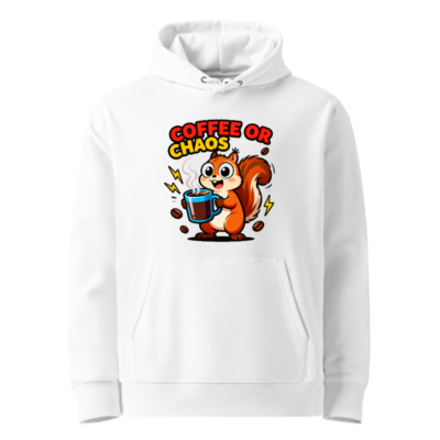 Coffee or Chaos Squirrel Hoodie | Unisex Eco Essential Sweatshirt