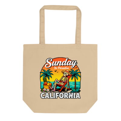 Eco Oyster Tote Bag - Sunday in Paradise California Skeleton Beach Tote
