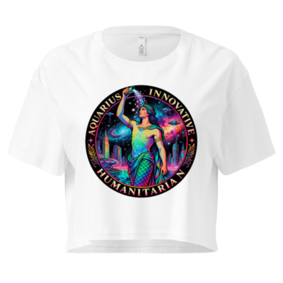 Aquarius Women's Crop Top - Innovative Humanitarian & Cosmic Mermaid Design