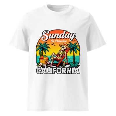 Sunday in Paradise California Skeleton Beach T-Shirt - Unisex Organic Cotton Tee