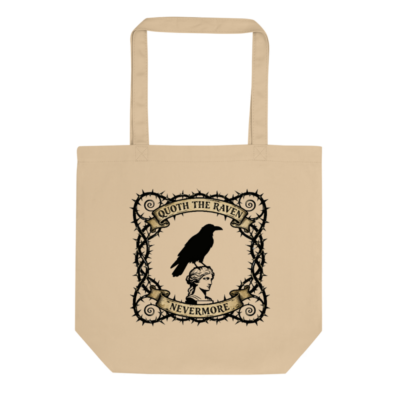 Quoth the Raven Nevermore Eco Oyster Tote Bag | Sustainable Canvas Tote