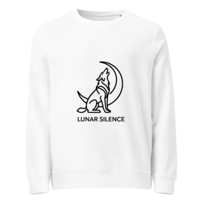 Unisex Organic Sweatshirt | Lunar Silence Wolf Moon Design