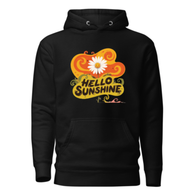 Unisex Premium Pullover Hoodie - Hello Sunshine Daisies & Sunburst Design