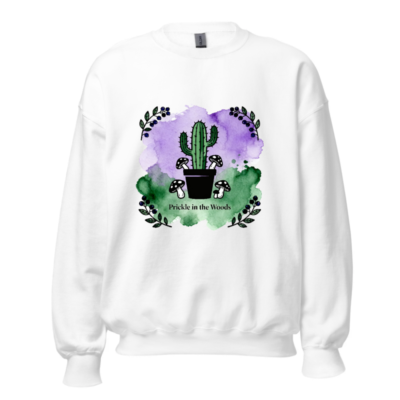 Unisex Crew Neck Sweatshirt | Prickle in the Woods Cactus & Mushrooms Design