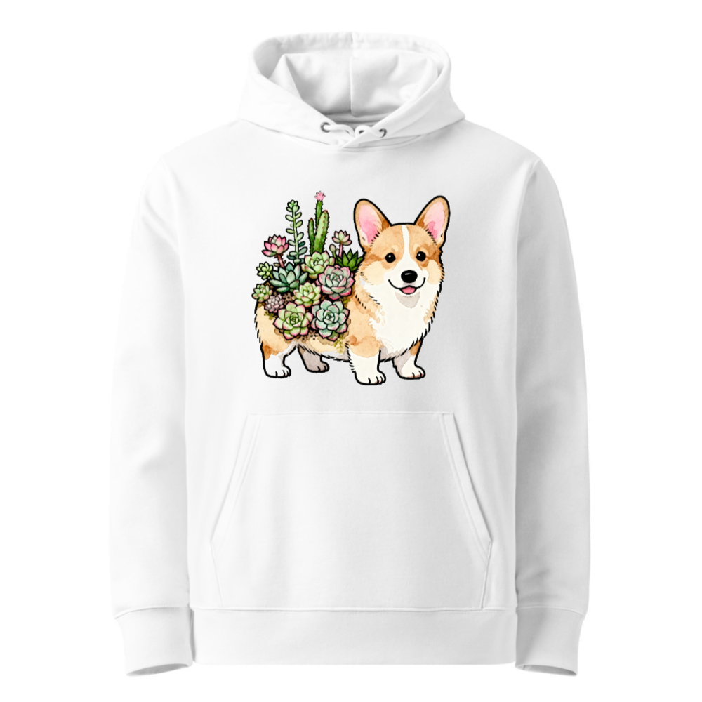 Corgi Succulent Hoodie - Unisex Eco Essential Sweatshirt