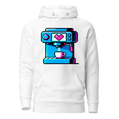 Pixel Art Coffee Machine Hoodie - Unisex Premium Pullover