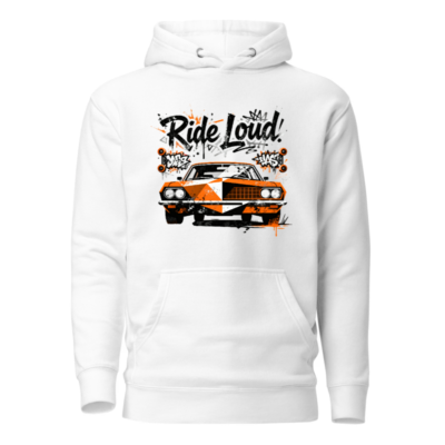 Unisex Ride Loud! Orange & Black Muscle Car Hoodie - Premium Pullover