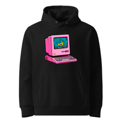 Pink Retro Computer Hoodie | Unisex Eco-Friendly Sweatshirt