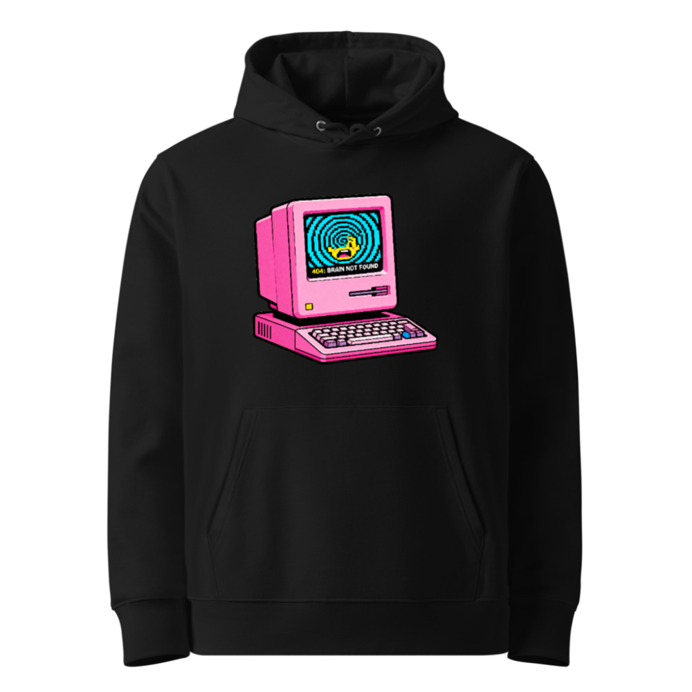Pink Retro Computer Hoodie | Unisex Eco-Friendly Sweatshirt